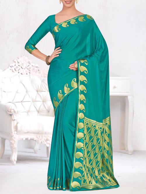 gold paisley border woven saree - 15464320 - Very Small Image - 1