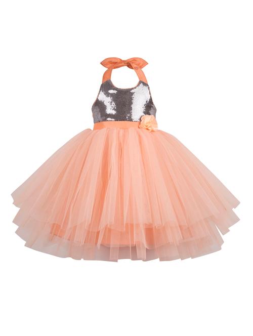 orange net frock - 15464584 - Very Small Image - 1