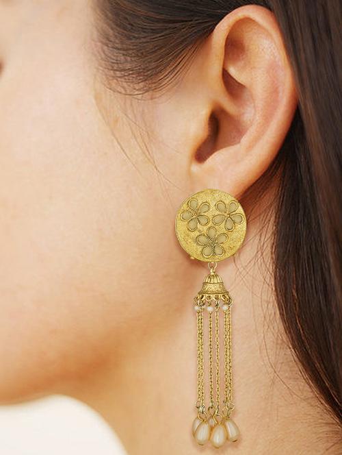 gold tone drop earrings - 15464642 - Very Small Image - 1