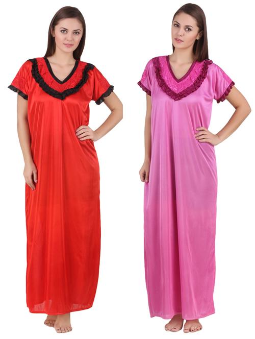 set of 2 frill detail nighty - 15464930 - Very Small Image - 1