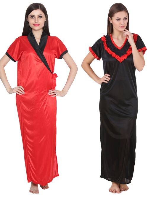 frill detail nighty & robe set - 15464974 - Very Small Image - 1