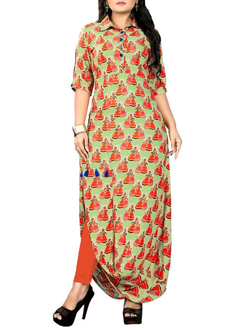 cowl printed kurta - 15465146 - Very Small Image - 1