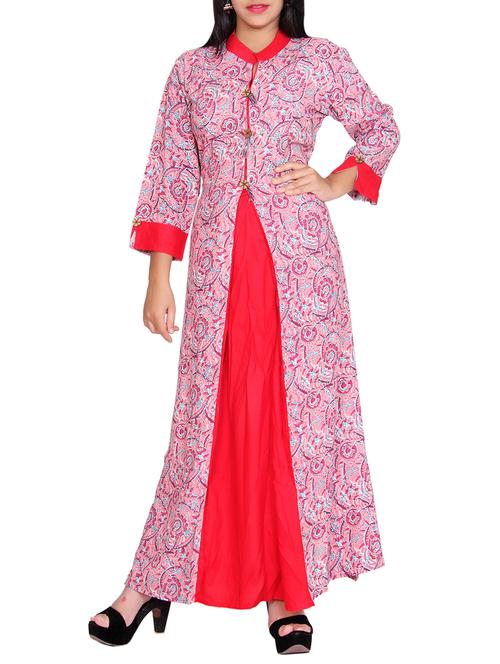 embellished printed kurta with tassels - 15465431 - Very Small Image - 1
