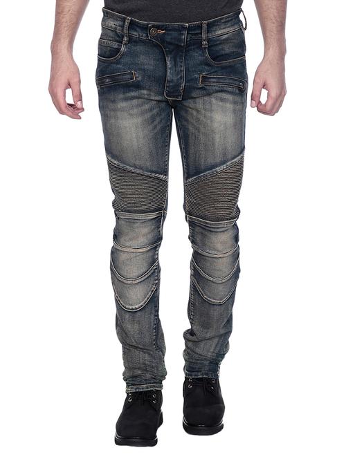 blue cotton biker denim - 15465464 - Very Small Image - 1
