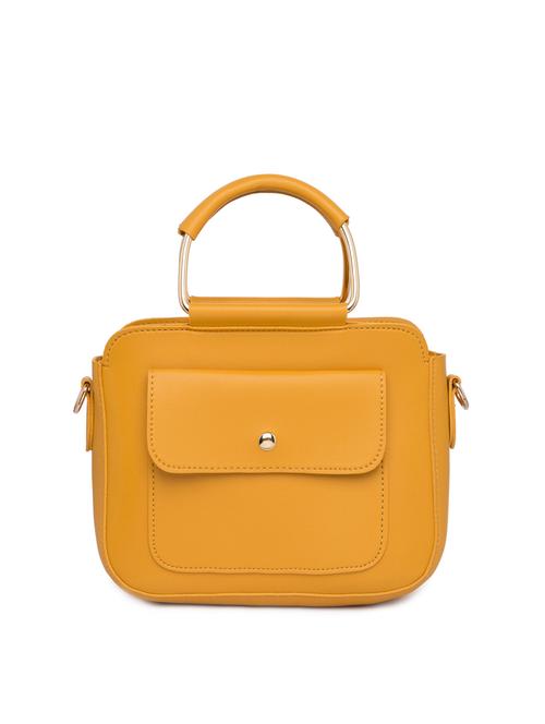 yellow leatherette (pu) sling bag - 15465477 - Very Small Image - 1