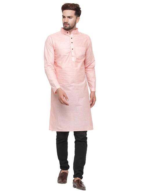 pink cotton long kurta - 15466071 - Very Small Image - 1