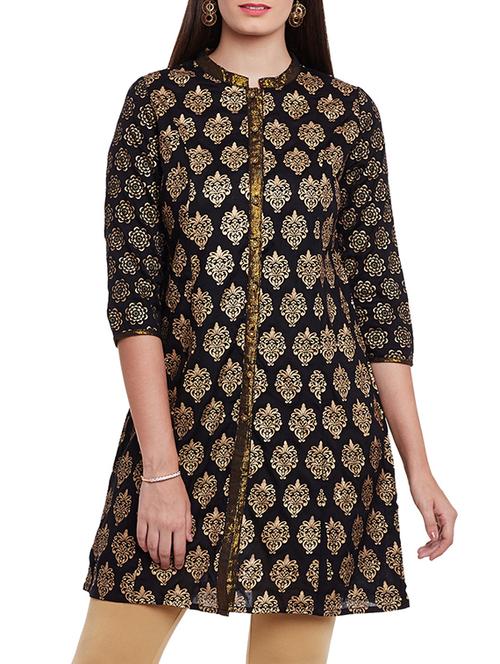 a-line block print kurta - 15466308 - Very Small Image - 1
