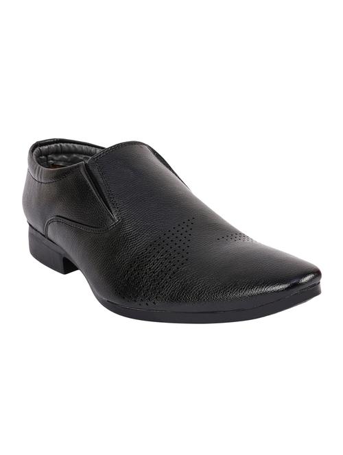 black leatherette formal slip ons - 15466675 - Very Small Image - 1