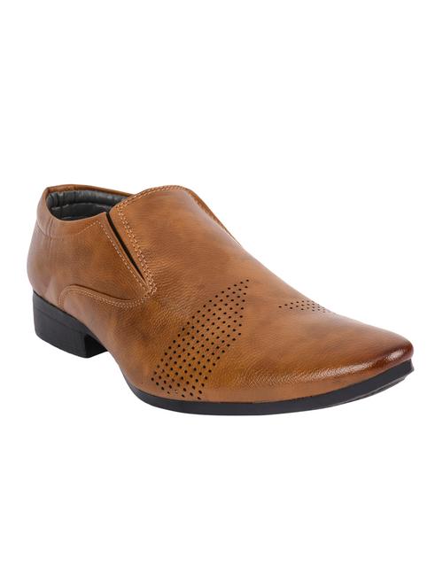 tan leatherette formal slip ons - 15466677 - Very Small Image - 1