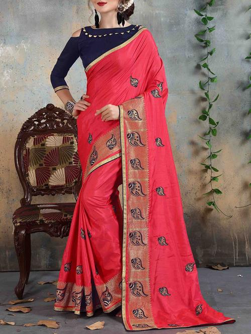 conversational thread embroidered silk saree with blouse - 15466679 - Very Small Image - 1