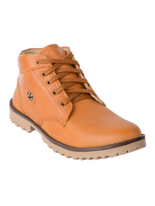 tan leatherette low ankle boots - 15466681 - Very Small Image - 1