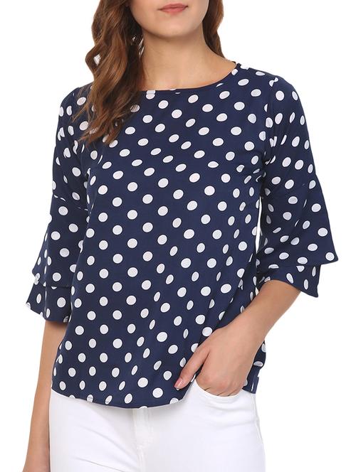 layered sleeve polka dotted top - 15466725 - Very Small Image - 1