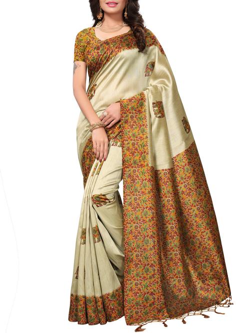 contrast border printed saree - 15467327 - Very Small Image - 1