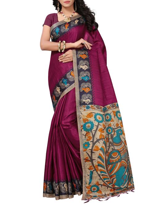 conversational printed saree with blouse - 15467331 - Very Small Image - 1