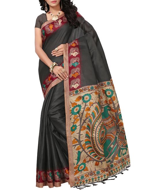conversational printed saree with blouse - 15467332 - Very Small Image - 1