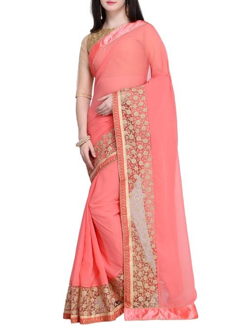 zari embroidered saree with blouse - 15468567 - Very Small Image - 1