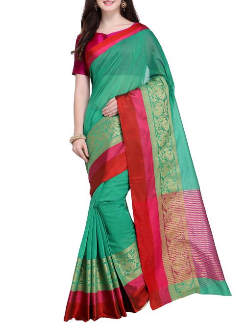 women's self design green colored saree - 15468596 - Very Small Image - 1