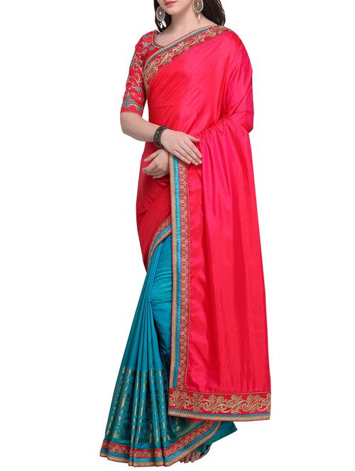 embellished half and half saree - 15468606 - Very Small Image - 1