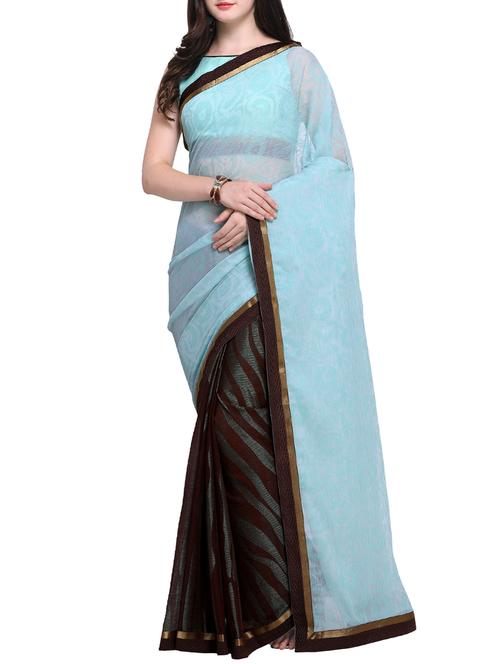 half and half woven saree - 15468636 - Very Small Image - 1