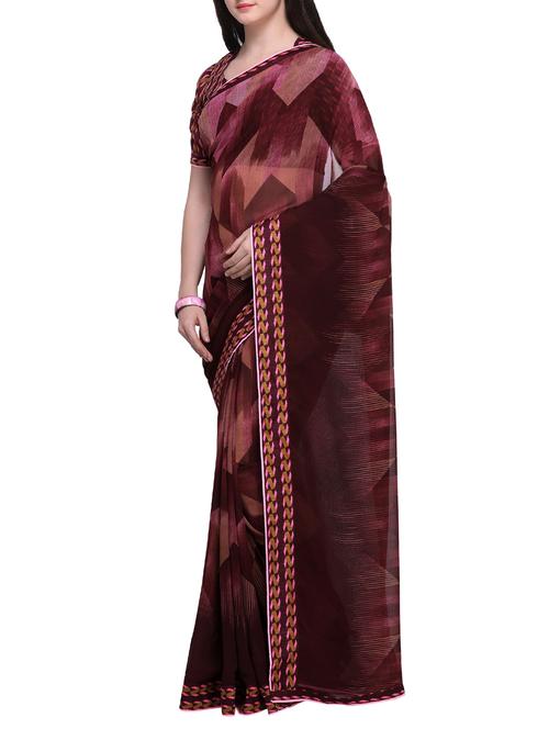 stylish printed saree with blouse - 15468659 - Very Small Image - 1