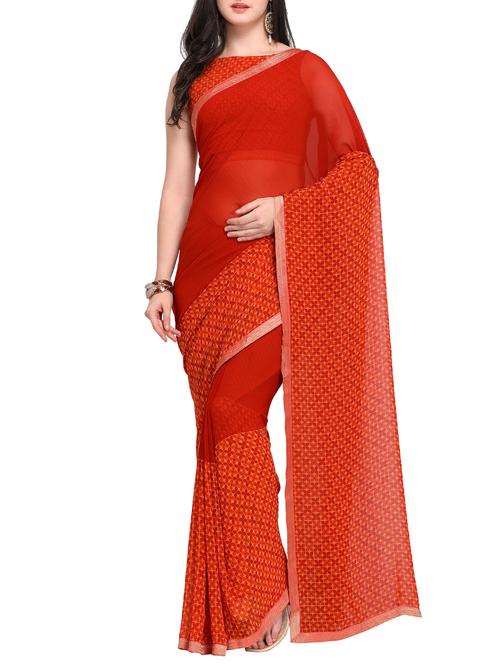 women's printed maroon colored saree - 15468672 - Very Small Image - 1