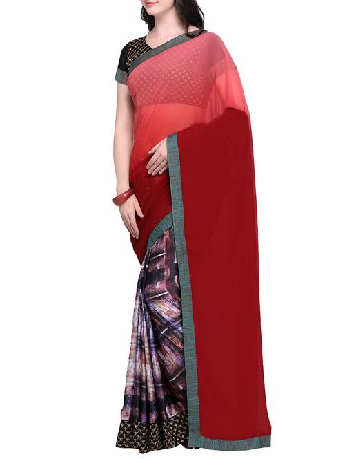 dual tone half and half saree with blouse - 15468693 - Very Small Image - 1