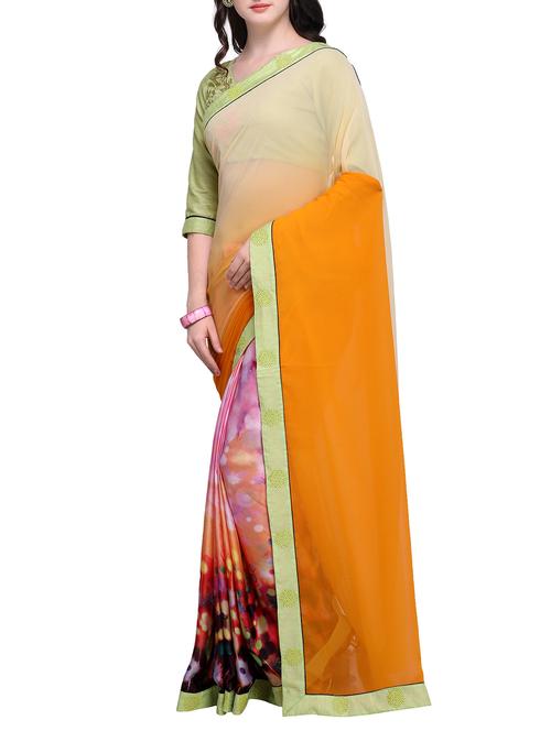 dual tone half and half saree - 15468694 - Very Small Image - 1