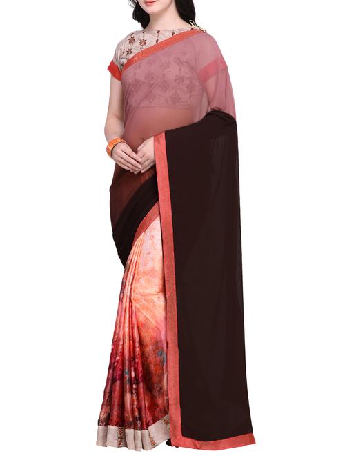 dual tone half and half saree with blouse - 15468696 - Very Small Image - 1