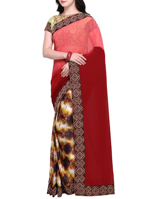 dual tone half and half saree - 15468698 - Very Small Image - 1