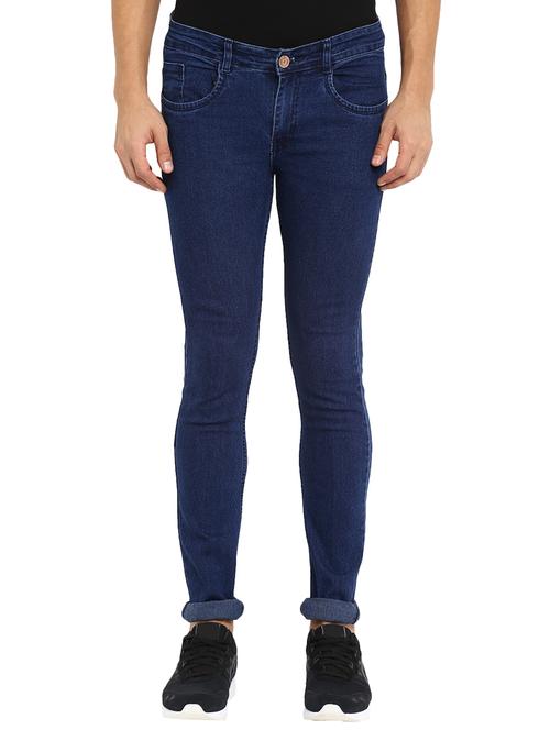 blue cotton plain jeans - 15469958 - Very Small Image - 1