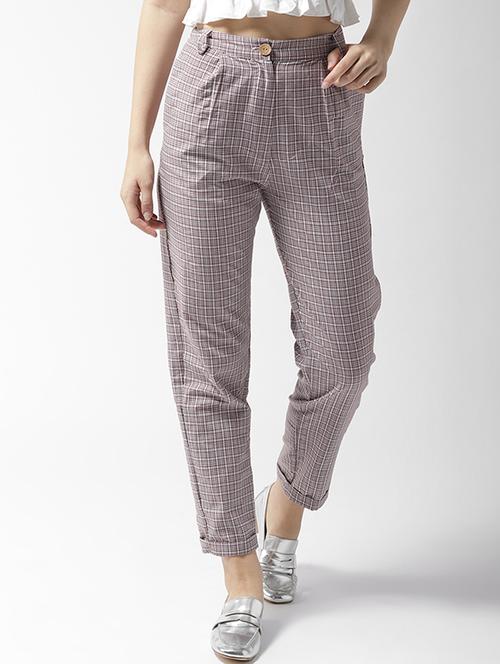 turn-up hem checkered pleated trouser - 15471488 - Very Small Image - 1