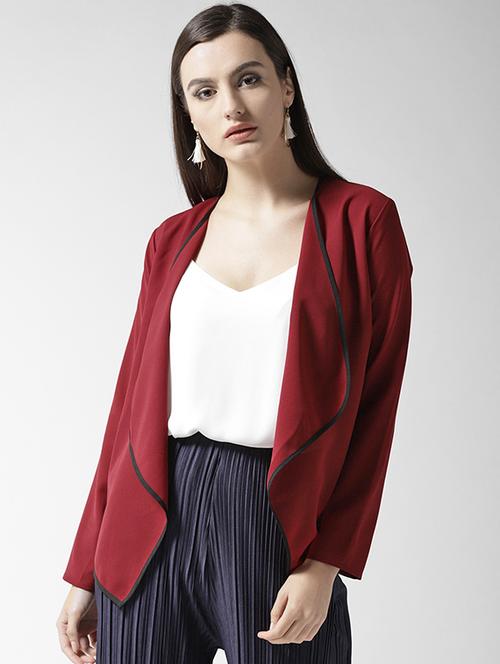 contrast piping detailed hem shrugs - 15471494 - Very Small Image - 1