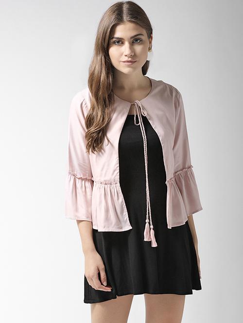 frill detailed bell sleeved shrug - 15471497 - Very Small Image - 1
