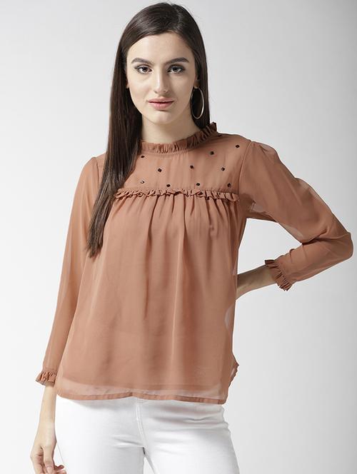 frill detail beaded top - 15471538 - Very Small Image - 1