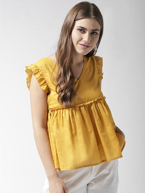 back tie-up peplum top - 15471559 - Very Small Image - 1