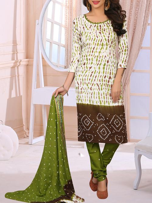 bandhani unstitched churidaar suit - 15471957 - Very Small Image - 1