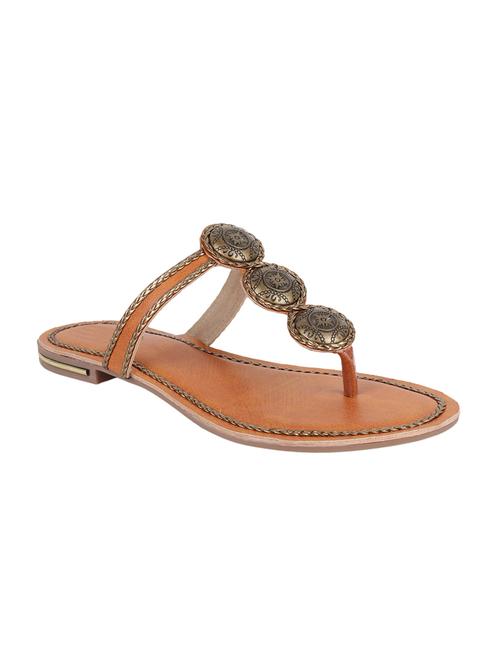 tan t-strap sandals - 15472077 - Very Small Image - 1
