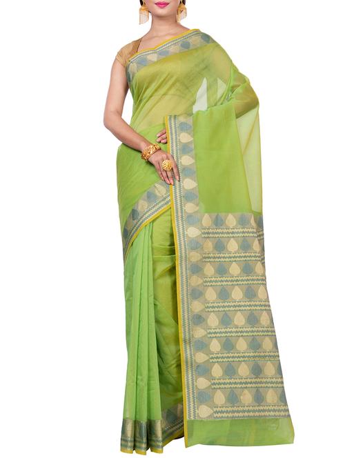contrast zari border banarasi saree - 15472866 - Very Small Image - 1