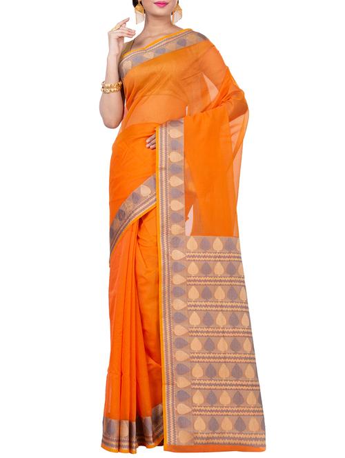 contrast zari border banarasi saree - 15472867 - Very Small Image - 1