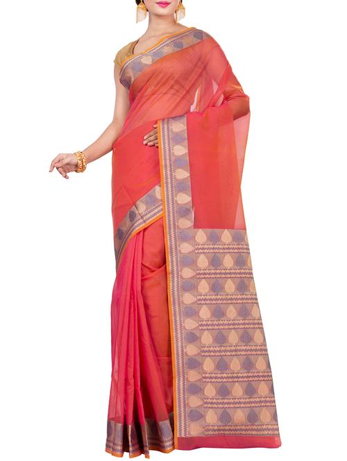 contrast zari border banarasi saree - 15472869 - Very Small Image - 1
