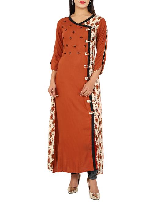 a-line printed kurta - 15473137 - Very Small Image - 1