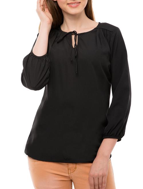tie neck pleat detail top - 15473153 - Very Small Image - 1