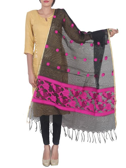 black net dupatta - 15473314 - Very Small Image - 1