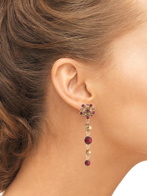 red metal drop earring - 15473366 - Very Small Image - 1