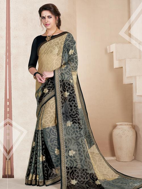 zari motif woven saree - 15475009 - Very Small Image - 1