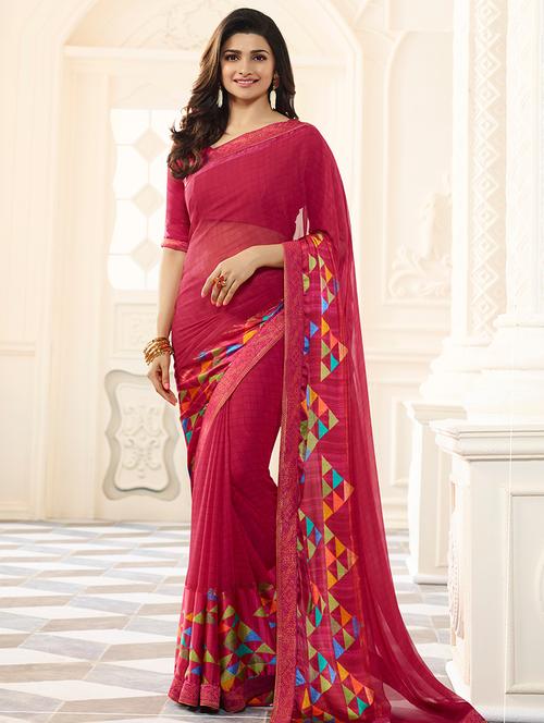 lace border geometrical printed saree - 15475122 - Very Small Image - 1