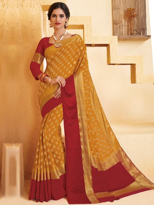 contrast pallu zari banarasi saree - 15475274 - Very Small Image - 1