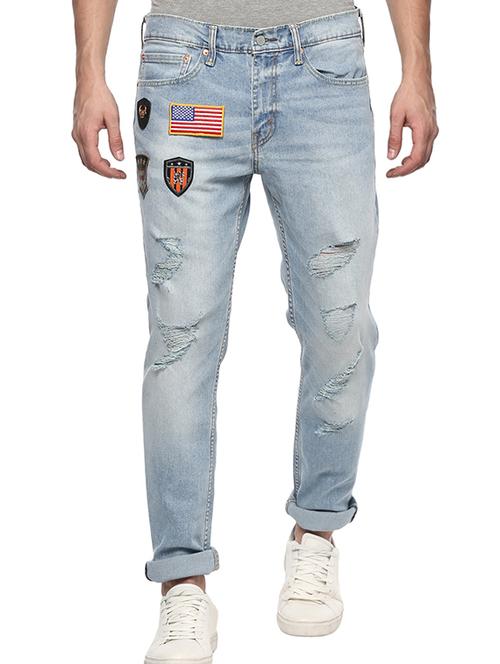 blue cotton blend ripped jeans - 15475325 - Very Small Image - 1