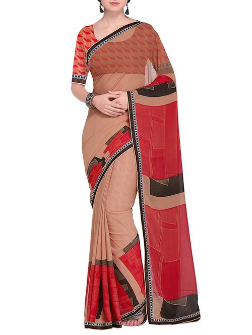 lace border geometrical printed saree - 15475459 - Very Small Image - 1