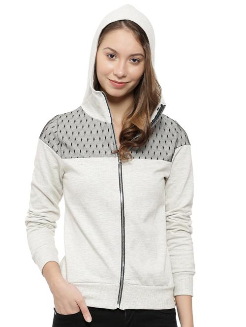 lace detail hooded zip up jacket - 15475732 - Very Small Image - 1
